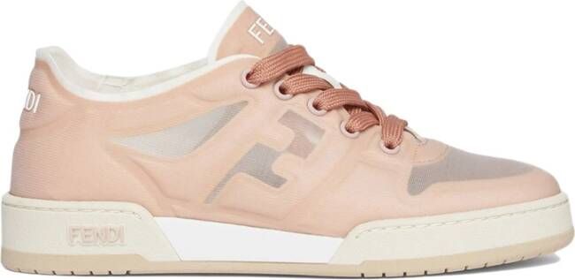 Fendi Roze Vezel Sneakers Casual Vetersluiting