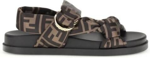 Fendi Satin Sandalen met D-Ring Gesp
