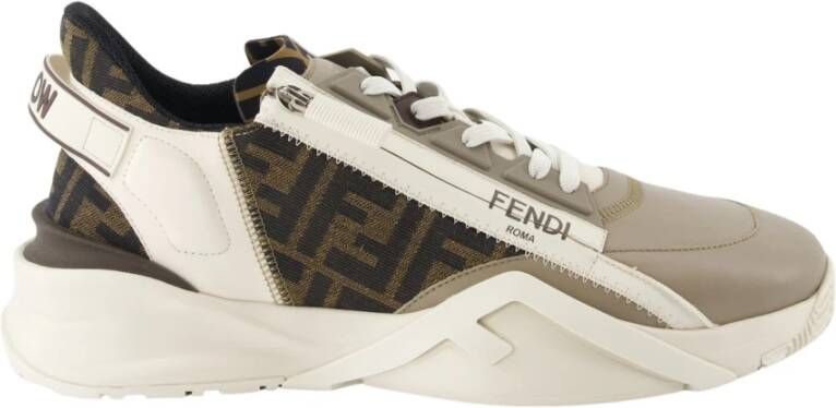 Fendi Beige Slip-On Sneakers met elastische veters Beige Heren