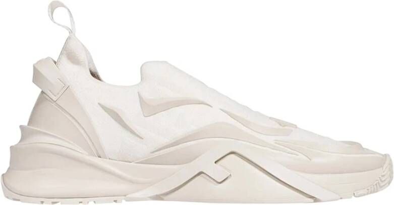 Fendi Logo Jacquard Slip-On Sneakers White Heren