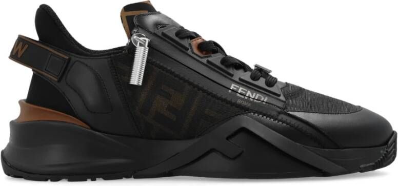Fendi Leren Jacquard Sneakers met FF Detail