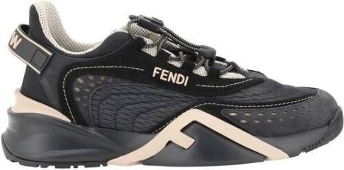 Fendi Sneakers met logo en gestructureerde zool