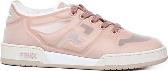 Fendi Roze Vezel Sneakers Casual Vetersluiting