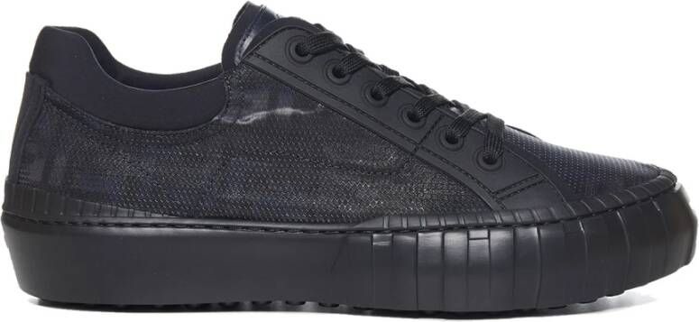 Fendi Zwarte Sneakers met Leren Detail Black