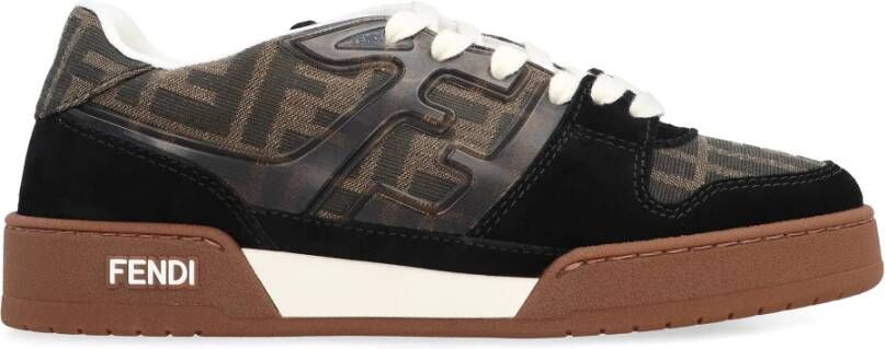 Fendi Stoffen lage sneakers met suède inzetstukken