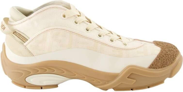 Fendi Tweekleurige Sneakers met Veters en Kurken Neus