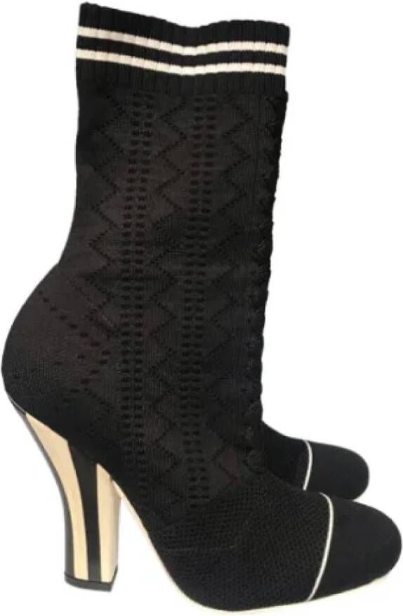 Fendi Vintage Pre-owned Canvas boots Black Dames
