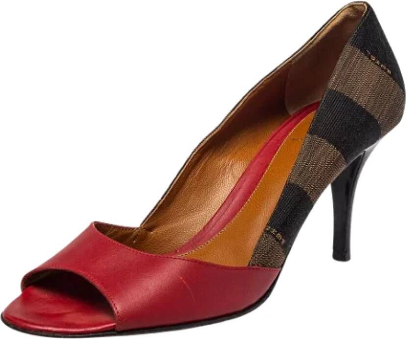 Fendi Vintage Pre-owned Canvas heels Red Dames