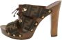 Fendi Vintage Pre-owned Canvas sandals Brown Dames - Thumbnail 1