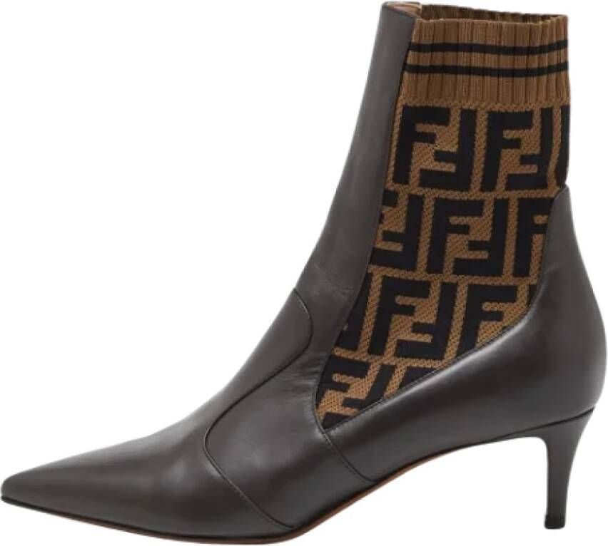 Fendi Vintage Pre-owned Fabric boots Brown Dames
