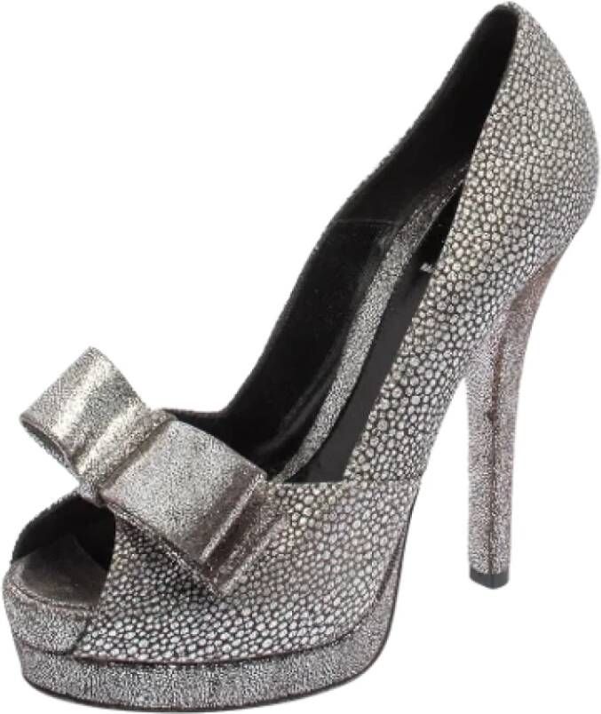 Fendi Vintage Pre-owned Fabric heels Gray Dames