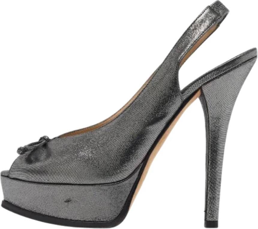 Fendi Vintage Pre-owned Fabric heels Gray Dames