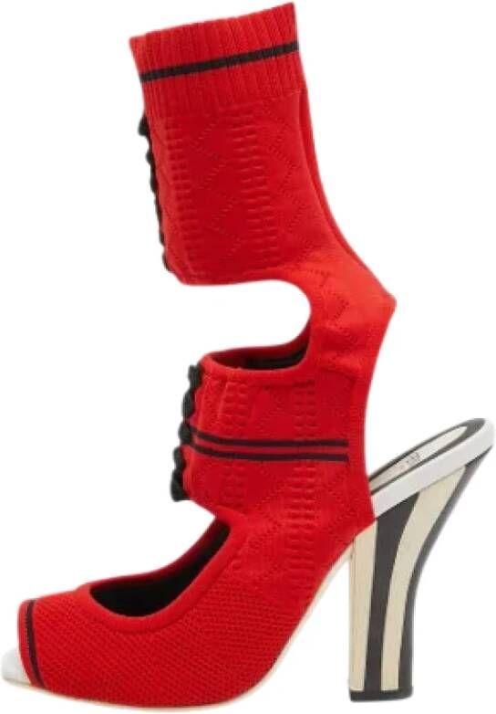 Fendi Vintage Pre-owned Fabric sandals Red Dames