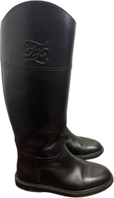Fendi Vintage Pre-owned Leather boots Black Dames