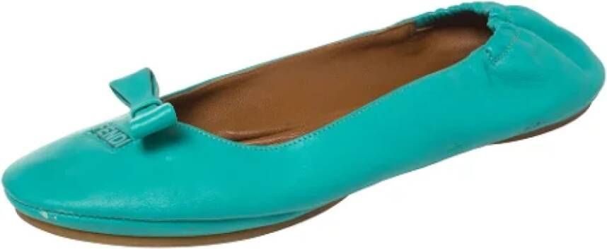 Fendi Vintage Pre-owned Leather flats Green Dames