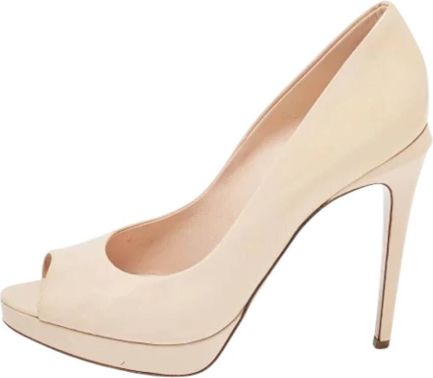 Fendi Vintage Pre-owned Leather heels Beige Dames