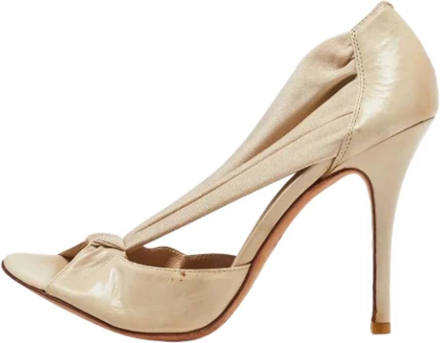 Fendi Vintage Pre-owned Leather heels Beige Dames