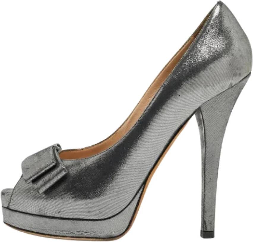 Fendi Vintage Pre-owned Leather heels Gray Dames