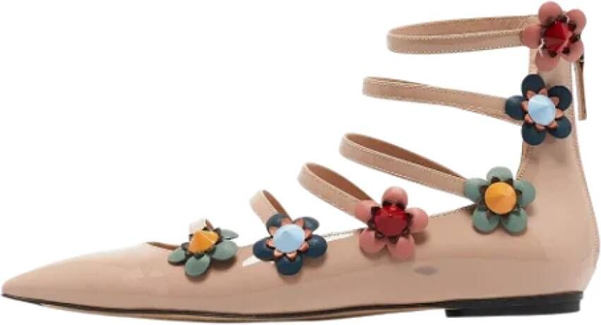 Fendi Vintage Pre-owned Leather sandals Beige Dames