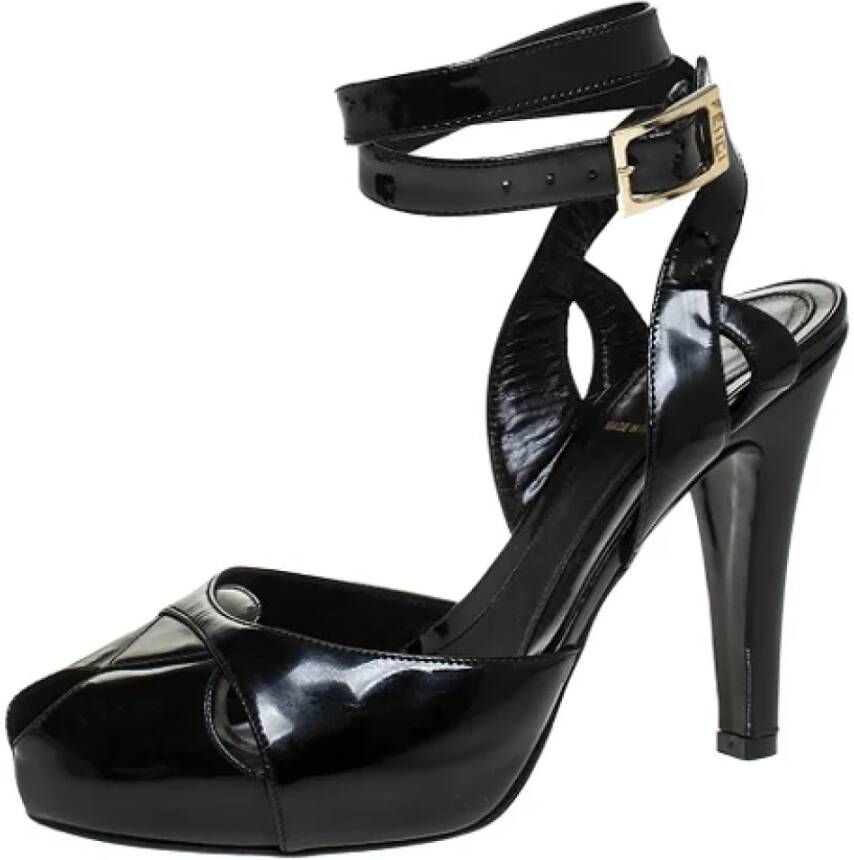 Fendi Vintage Pre-owned Leather sandals Black Dames