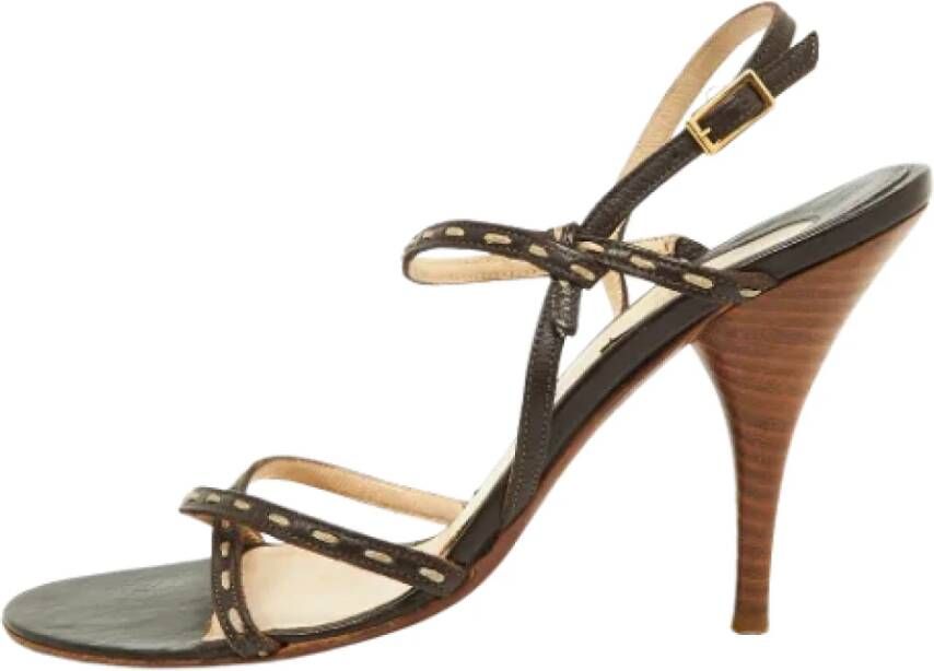 Fendi Vintage Pre-owned Leather sandals Brown Dames