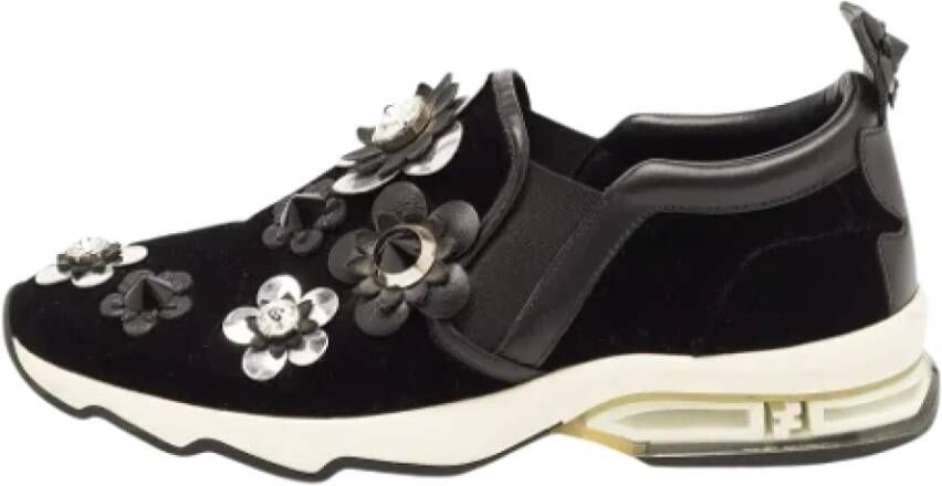 Fendi Vintage Pre-owned Leather sneakers Black Dames