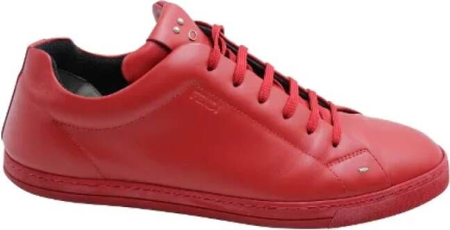 Fendi Vintage Pre-owned Leather sneakers Red Heren
