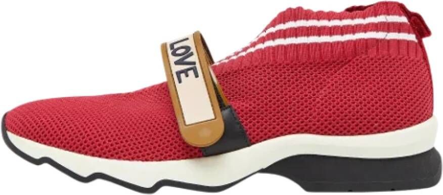 Fendi Vintage Pre-owned Mesh sneakers Red Dames