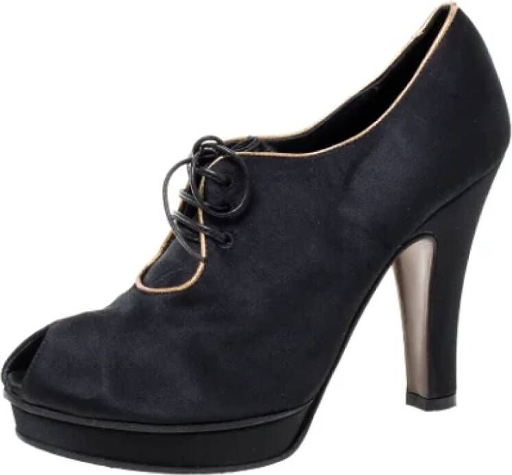 Fendi Vintage Pre-owned Satin boots Black Dames
