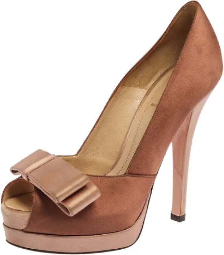 Fendi Vintage Pre-owned Satin heels Brown Dames
