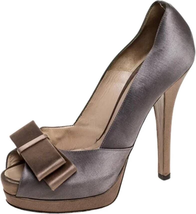 Fendi Vintage Pre-owned Satin heels Gray Dames
