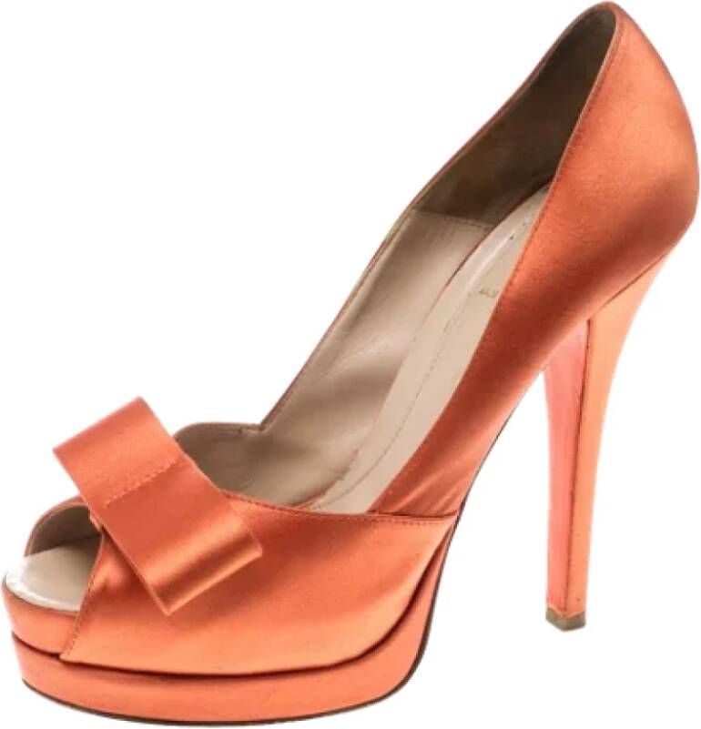 Fendi Vintage Pre-owned Satin heels Orange Dames
