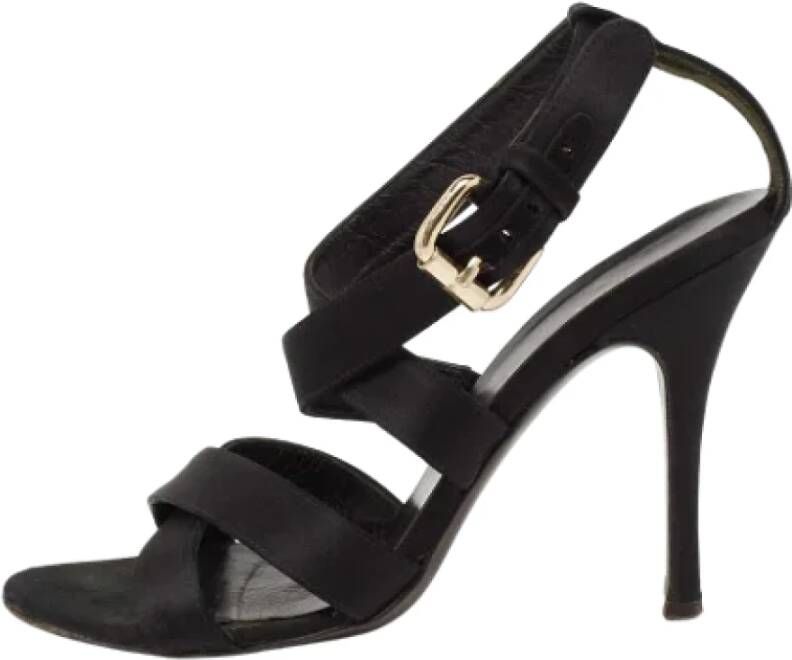 Fendi Vintage Pre-owned Satin sandals Black Dames