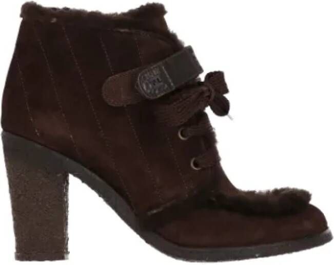 Fendi Vintage Pre-owned Suede boots Brown Dames