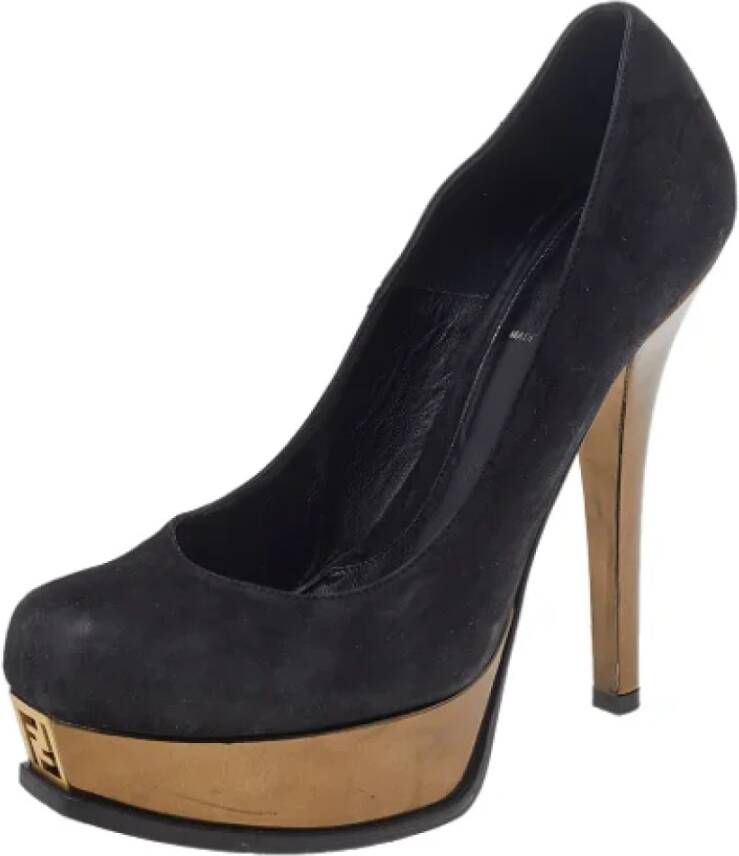 Fendi Vintage Pre-owned Suede heels Black Dames