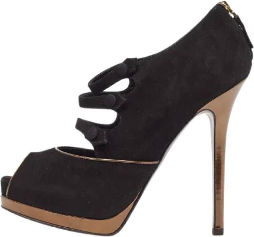 Fendi Vintage Pre-owned Suede heels Black Dames
