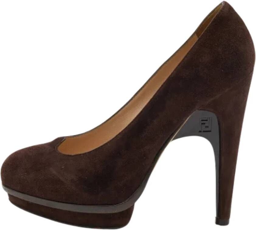 Fendi Vintage Pre-owned Suede heels Brown Dames