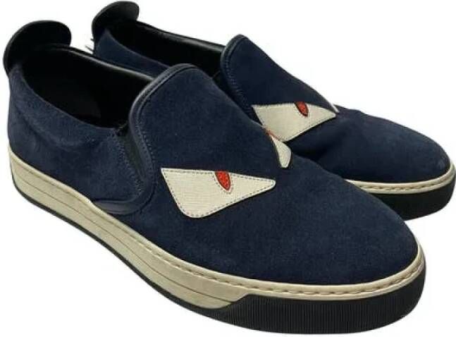 Fendi Vintage Pre-owned Suede sneakers Blue Dames