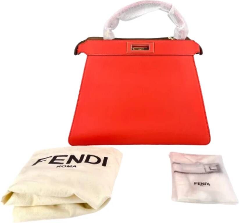 Fendi Vintage Tweedehands Multicolor Leren Peekaboo