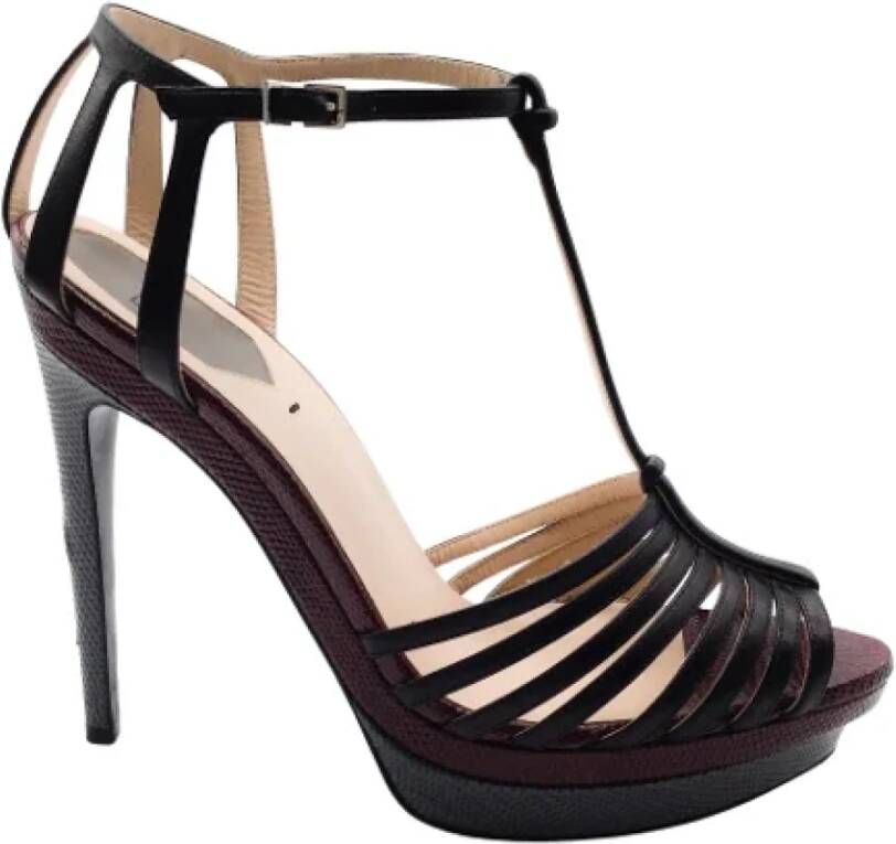 Fendi Vintage Tweedehands Multikleur Leren Hakken Brown Dames