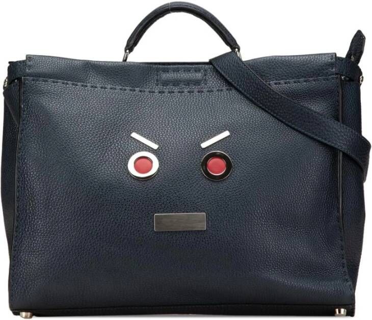 Fendi Vintage Tweedehands Peekaboo Face Leren Handtas
