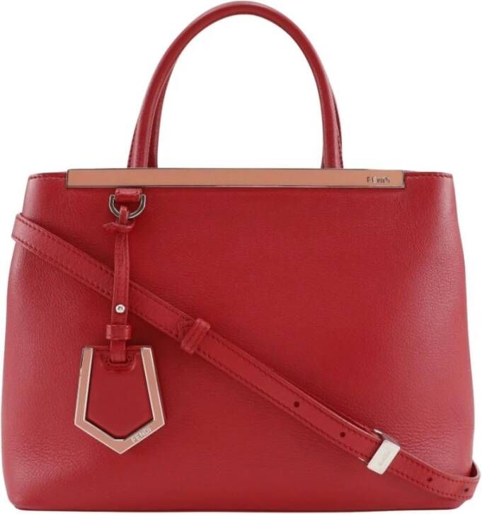 Fendi Vintage Tweedehands Peekaboo Iconic Mini handtas Rood leer