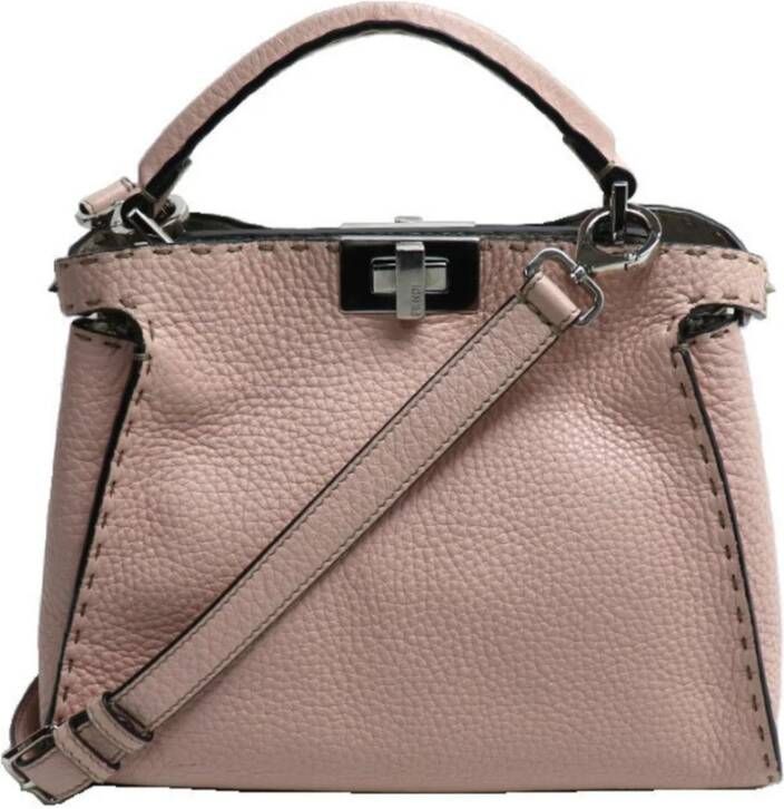 Fendi Vintage Tweedehands Peekaboo Iconic Mini Lichtroze Leer