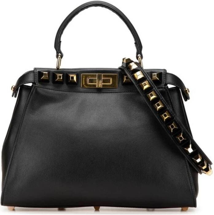 Fendi Vintage Tweedehands Peekaboo Iconic Studded Satchel