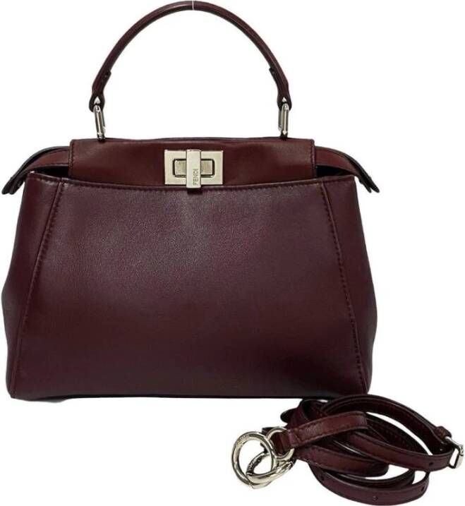 Fendi Vintage Tweedehands Peekaboo Mini Leren Handtas