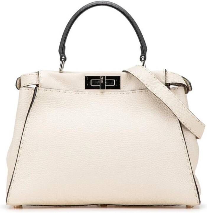 Fendi Vintage Tweedehands Peekaboo Mini Leren Schoudertas