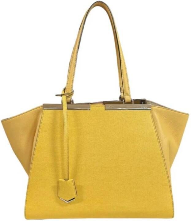 Fendi Vintage Tweedehands Peekaboo Tote Tas Leren Handtas