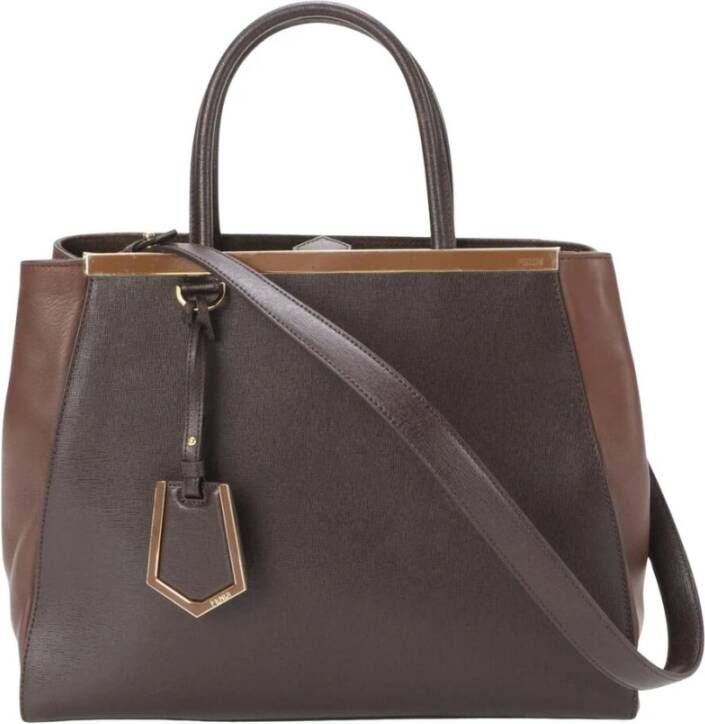 Fendi Vintage Tweedehands Peekaboo TwoTone leren tas