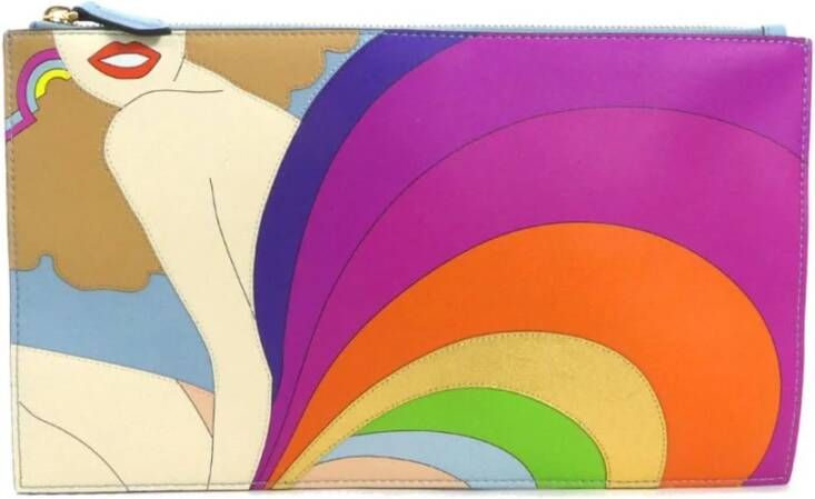 Fendi Vintage Tweedehands Regenboog Vrouw Clutch 7N0122