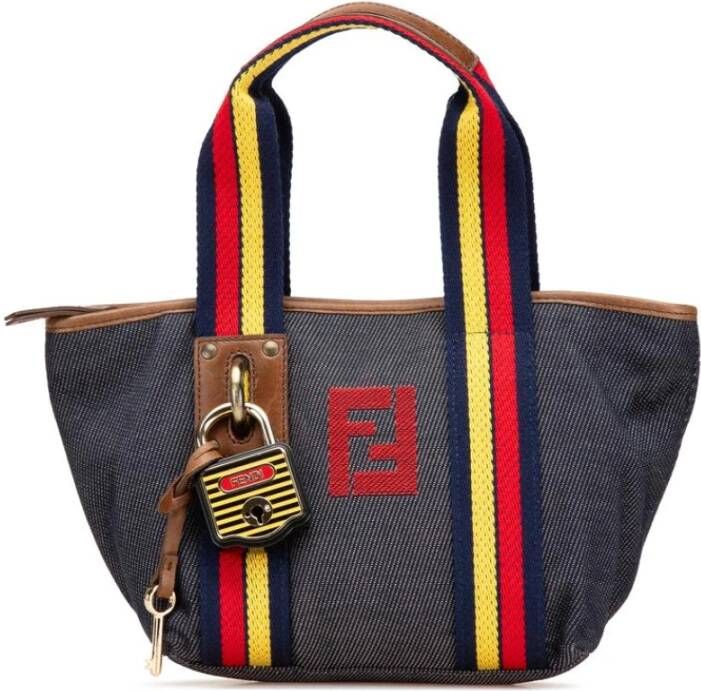Fendi Vintage Tweedehands Tote Tas Slot Detail